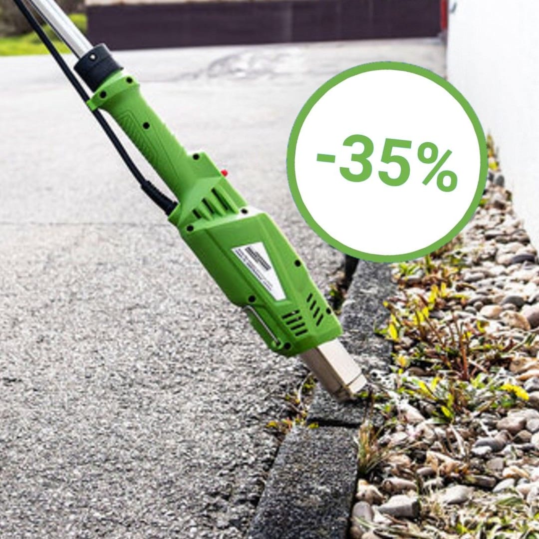 Ohne Chemie und offene Flamme: Im Aldi-Onlineshop ist ein Unkrautvernichter für weniger als 25 Euro im Angebot.