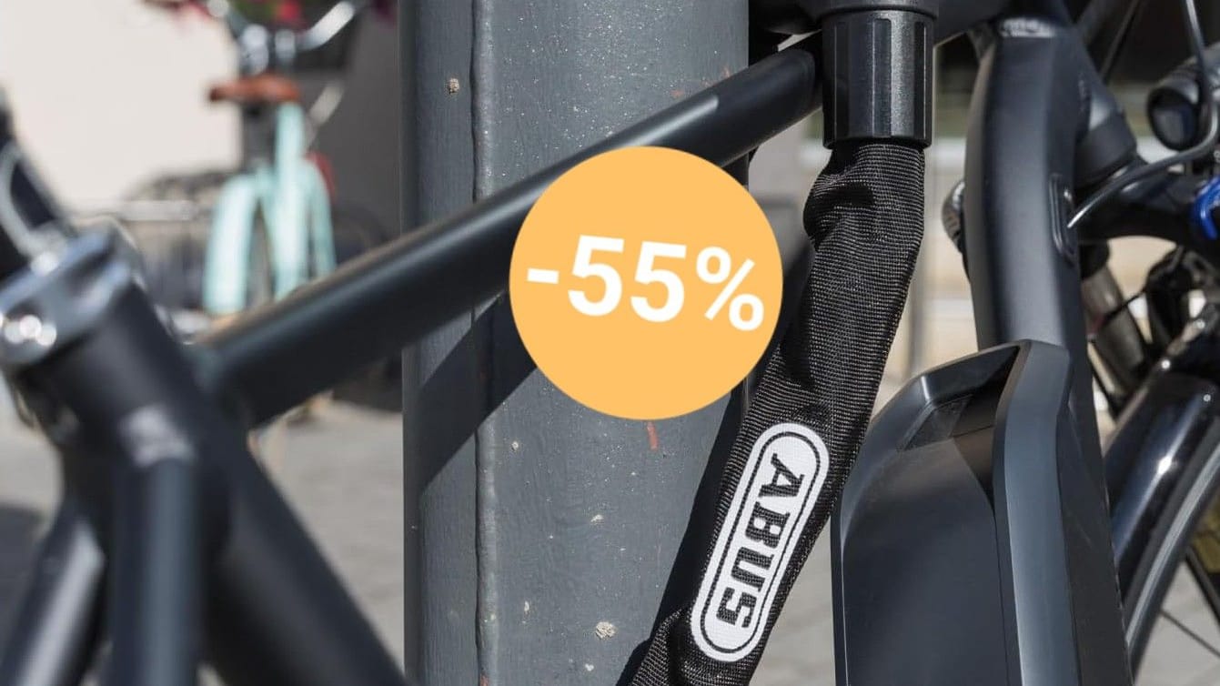 Testsieger zum Tiefpreis: Schützen Sie Ihr Fahrrad oder E-Bike mit dem flexiblen Kettenschloss von Abus.