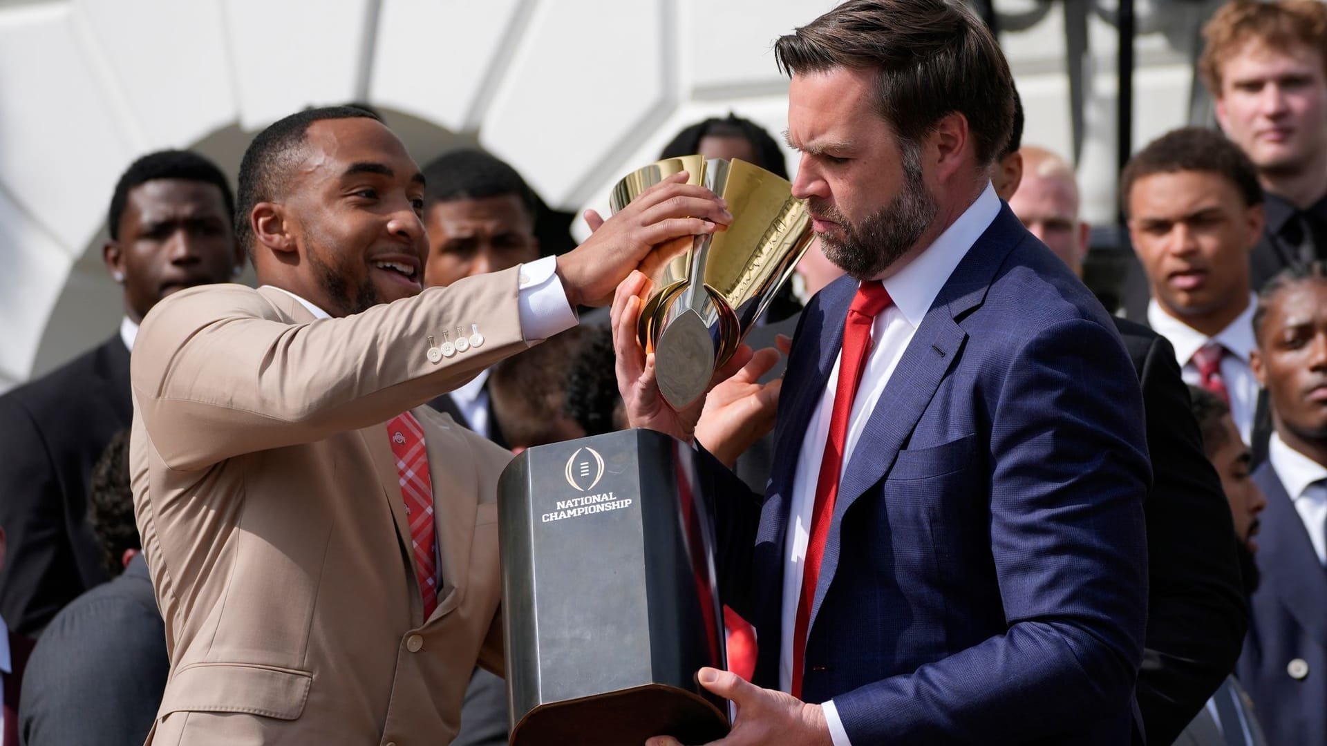 US President Trump receives College Football National Champions