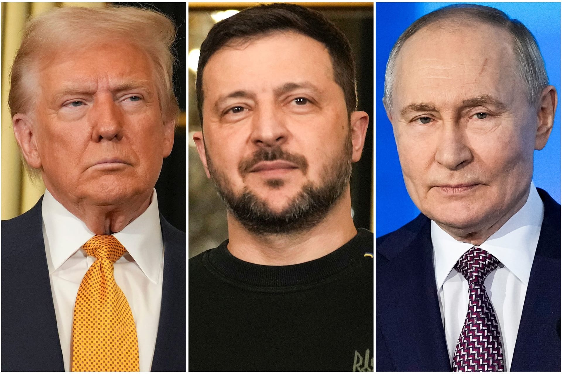 Trump, Selenskyj und Putin.