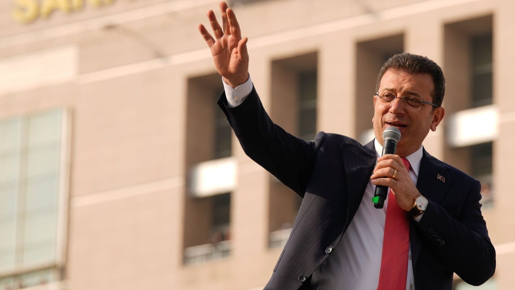 Istanbuls Bürgermeister Ekrem İmamoğlu vor seiner Verhaftung.