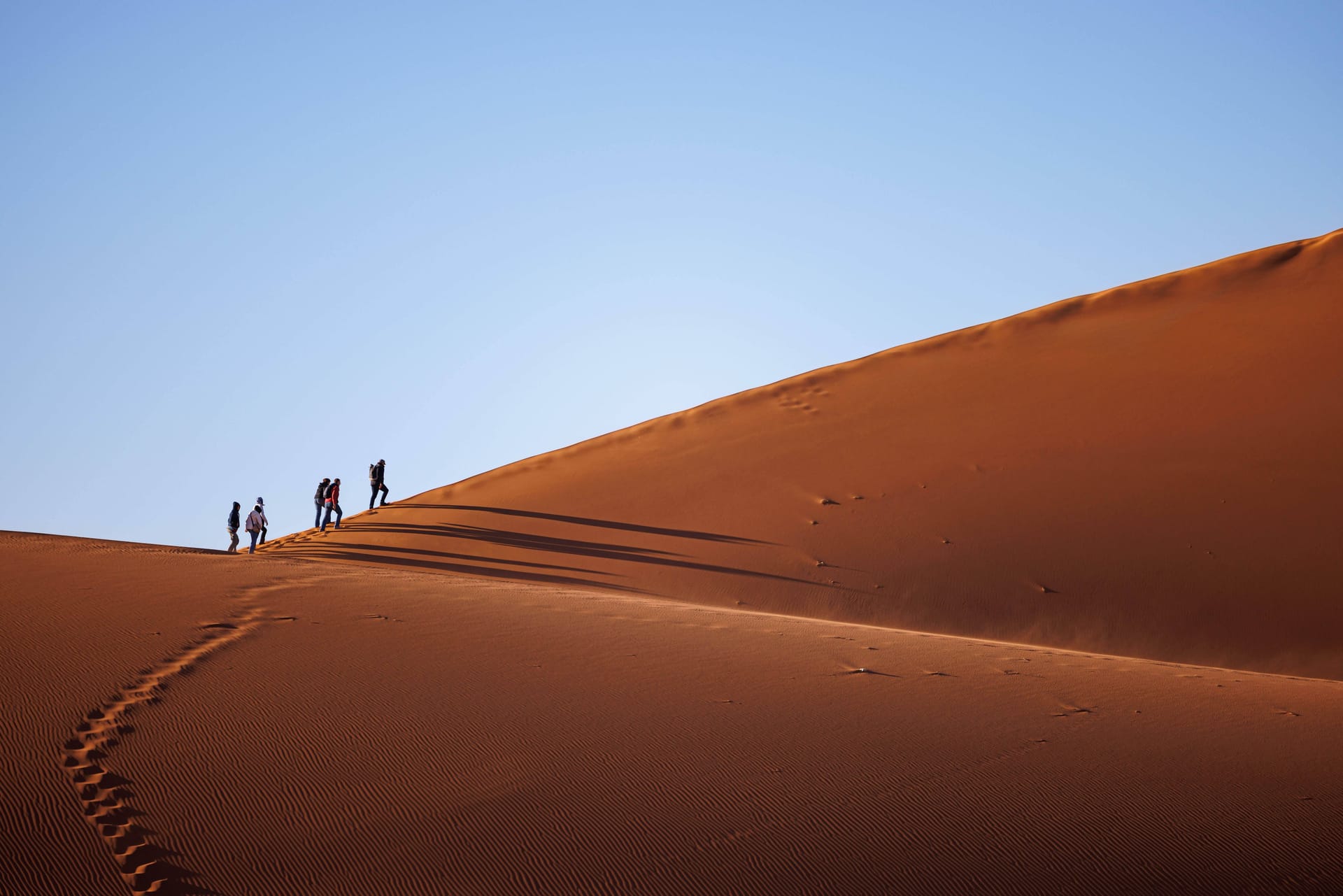 Die Dünenlandschaft von Sossusvlei am Morgen: Namibia wartet mit einzigartigen Landschaften auf.
