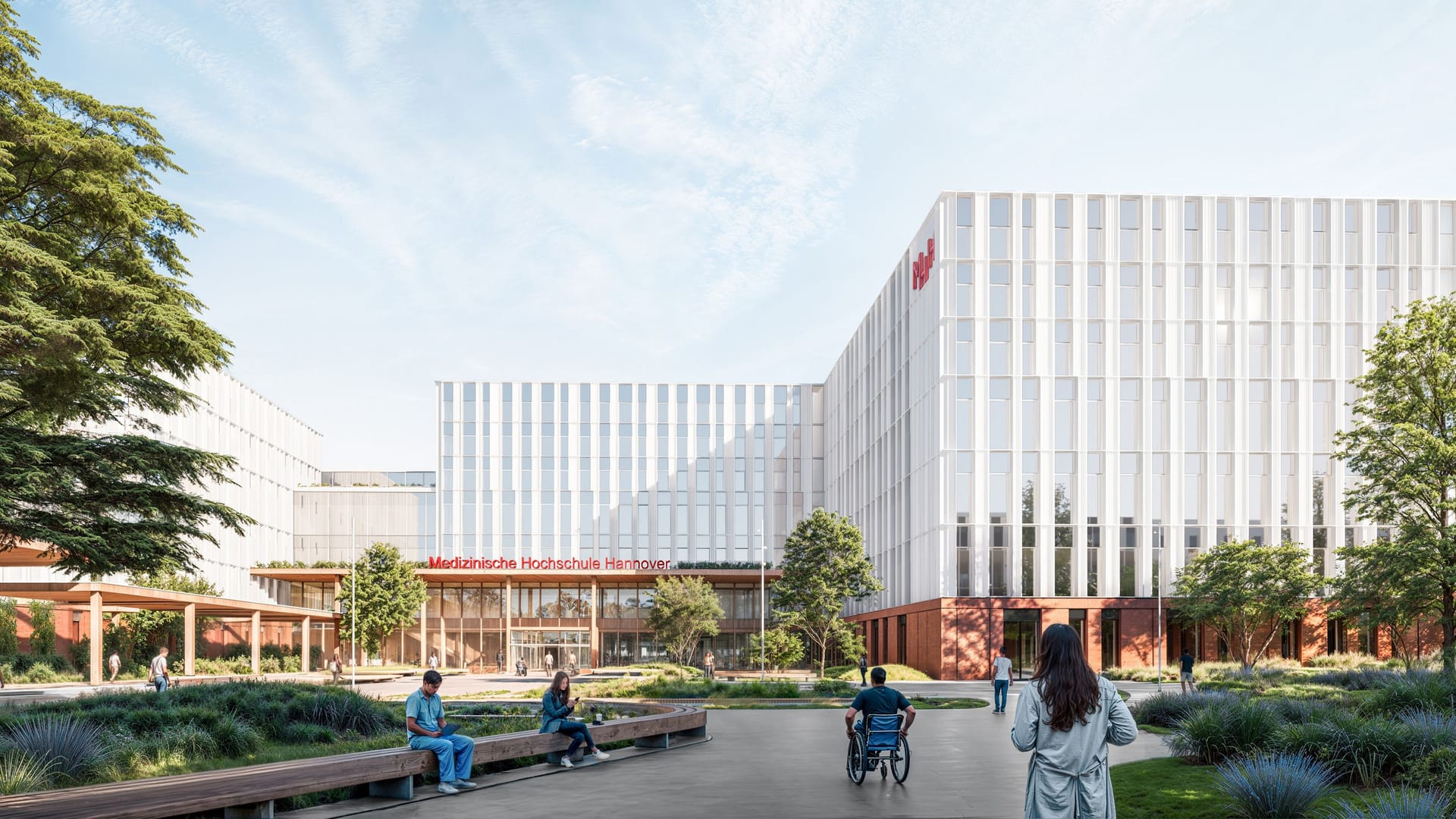 Der Entwurf für die Erweiterung des bestehenden Campus von sieht einen hocheffizienten und nachhaltigen Campus vor.
