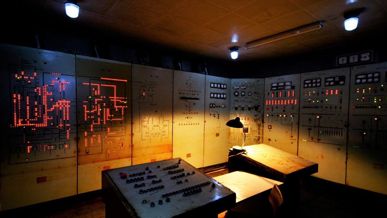 Die Schaltzentrale des Atomschutzbunkers in Mecklenburg-Vorpommern.