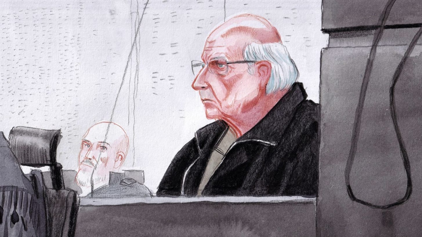 Eine Zeichnung des verurteilten Chirurgen Joel Scouarnec (Archivbild): Der Mann hat sich hundertfach an Kindern vergangen. Eine Zeichnung des verurteilten Chirurgen Joel Scouarnec (Archivbild): Der Mann hat sich hundertfach an Kindern vergangen.