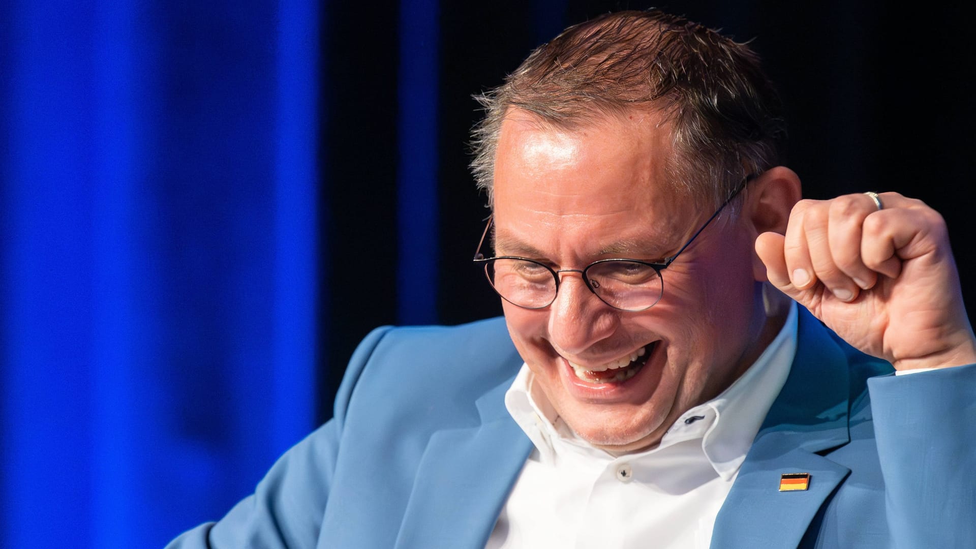 AfD-Chef Tino Chrupalla: Er spricht von einem "guten Tag für Deutschland".