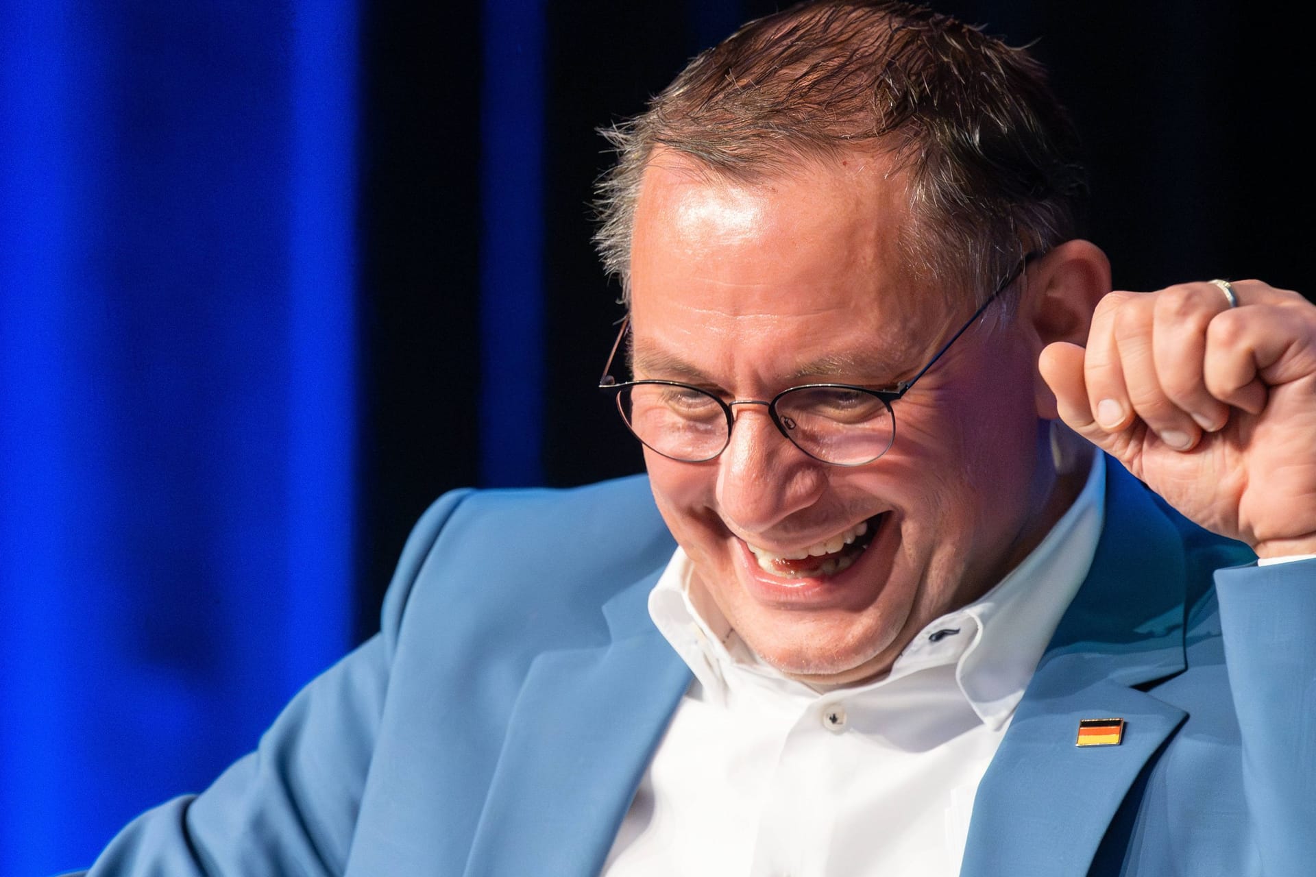 AfD-Chef Tino Chrupalla: Er spricht von einem "guten Tag für Deutschland".