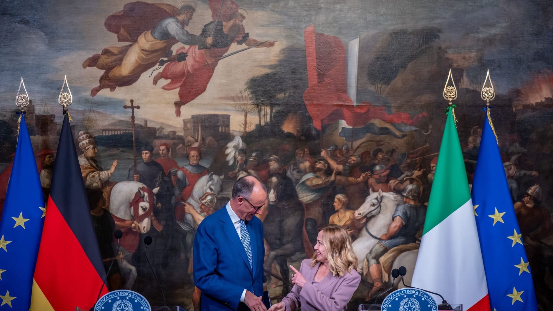 Bundeskanzler Merz trifft Italiens Ministerpräsidentin Meloni