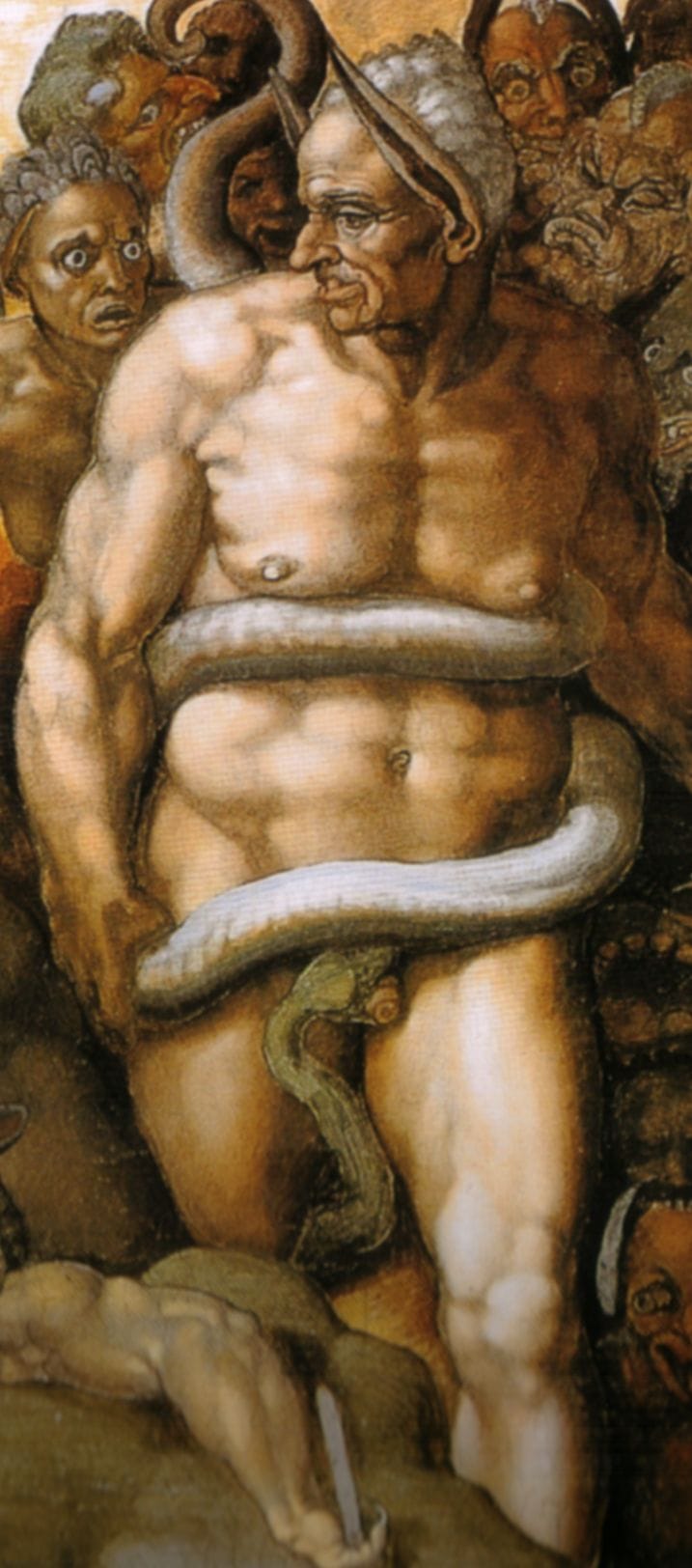 Rache des Künstlers: seinen Kritiker Biagio da Cesena stellte Michelangelo mit Eselsohren dar.