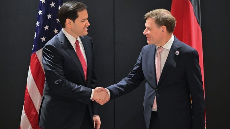 Sie trafen erstmals persönlich aufeinander: Außenminister Johann Wadephul und sein US-Amtskollege Marco Rubio.
