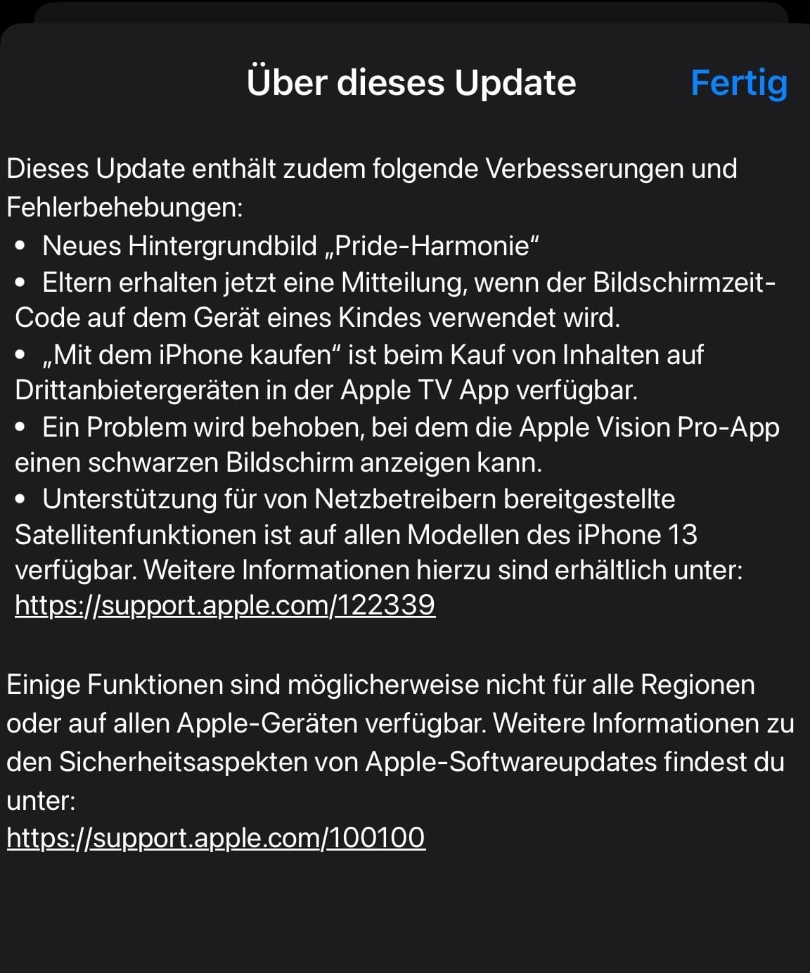In seinen Release Notes zu iOS 18.5 listet Apple die Neuerungen auf.