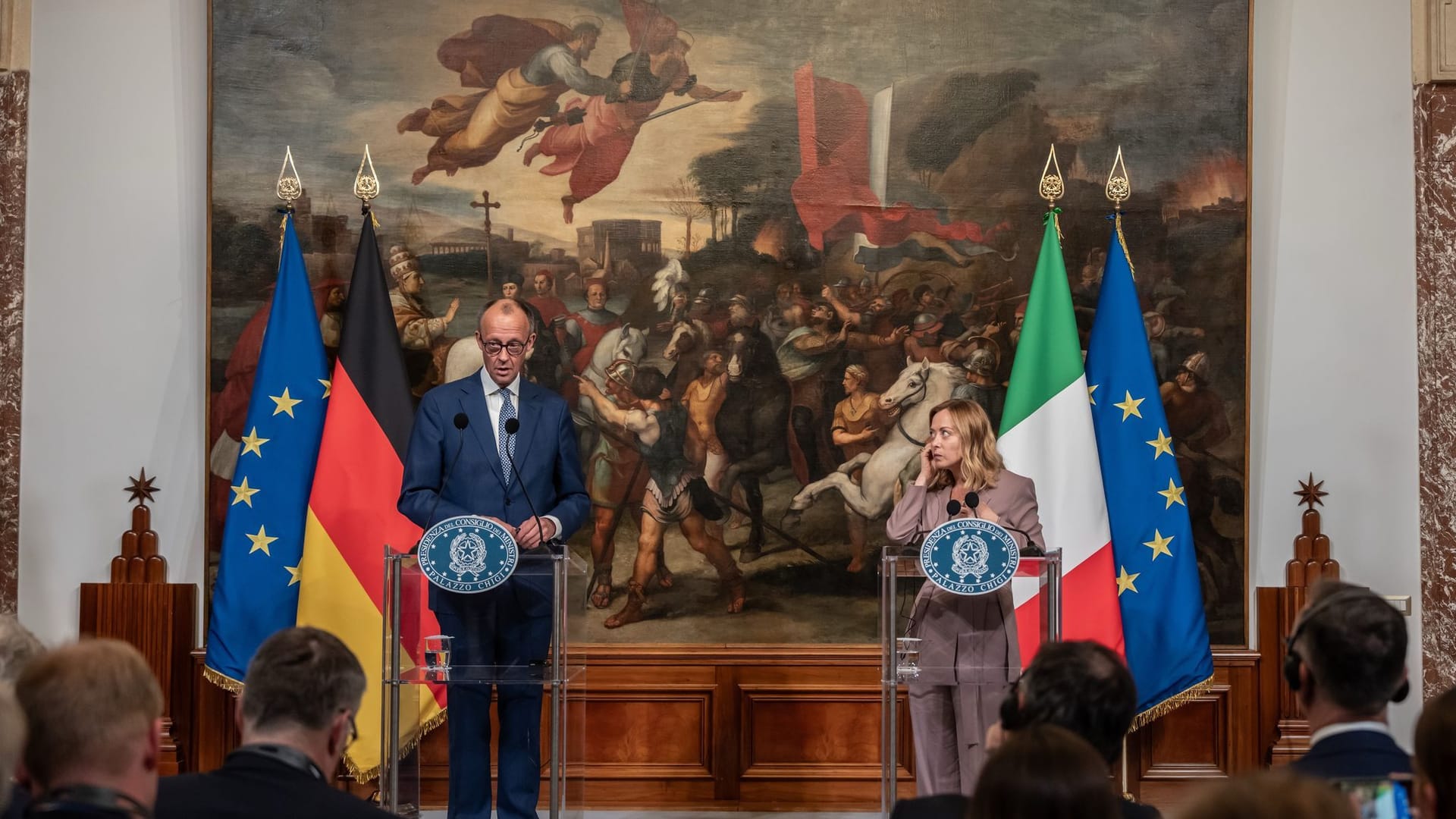 Bundeskanzler Merz trifft Italiens Ministerpräsidentin Meloni