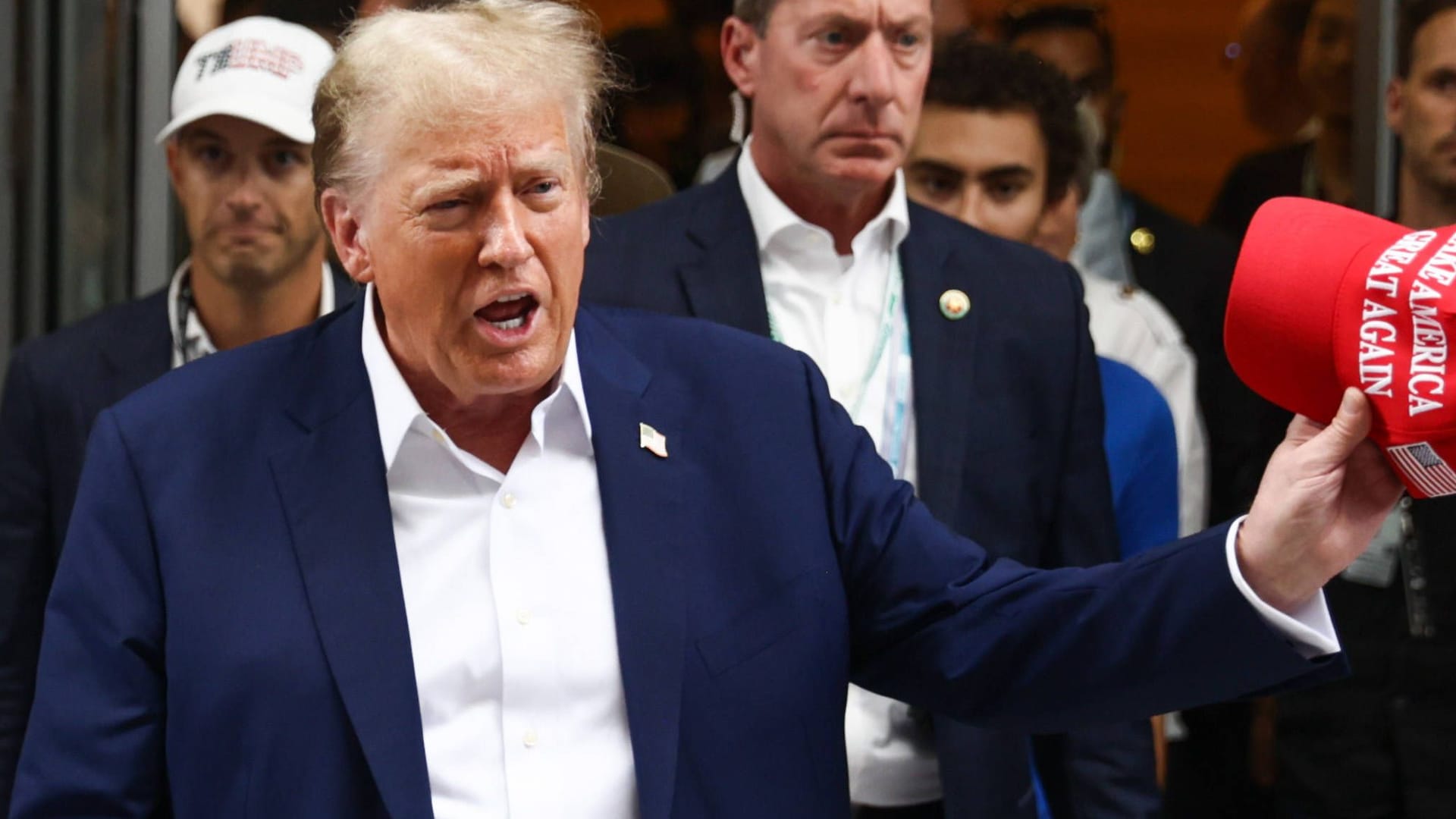 Donald Trump beim Großen Preis von Miami vor einem Jahr: Der US-Präsident könnte auch an diesem Wochenende wieder vorbeischauen.