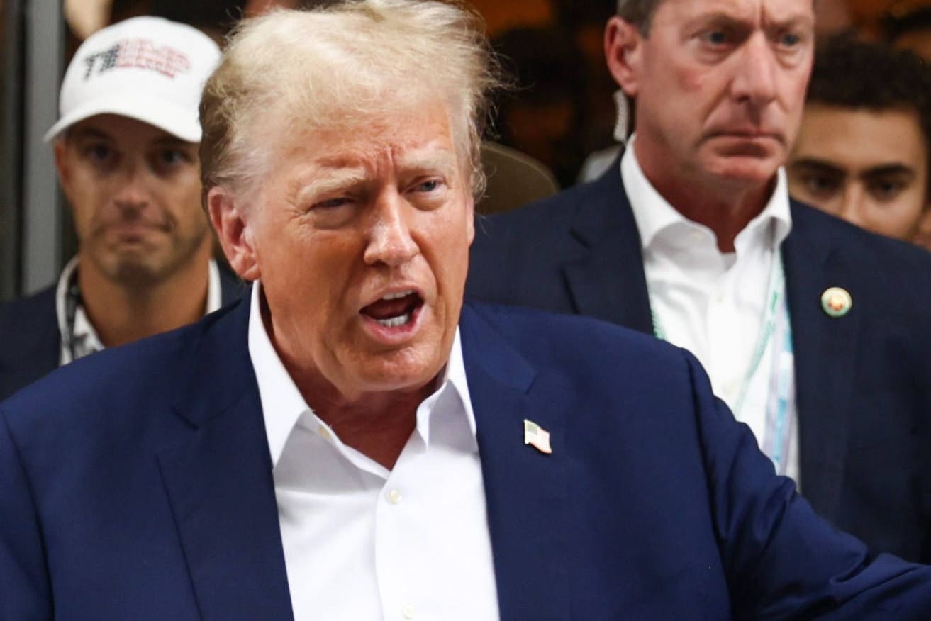 Donald Trump beim Großen Preis von Miami vor einem Jahr: Der US-Präsident könnte auch an diesem Wochenende wieder vorbeischauen.