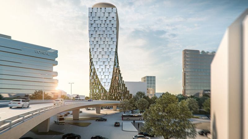 Futuristisches Hochhaus Twist: Ganze 118 Meter hoch soll der neue Tower werden. Futuristisches Hochhaus Twist: Ganze 118 Meter hoch soll der neue Tower werden.