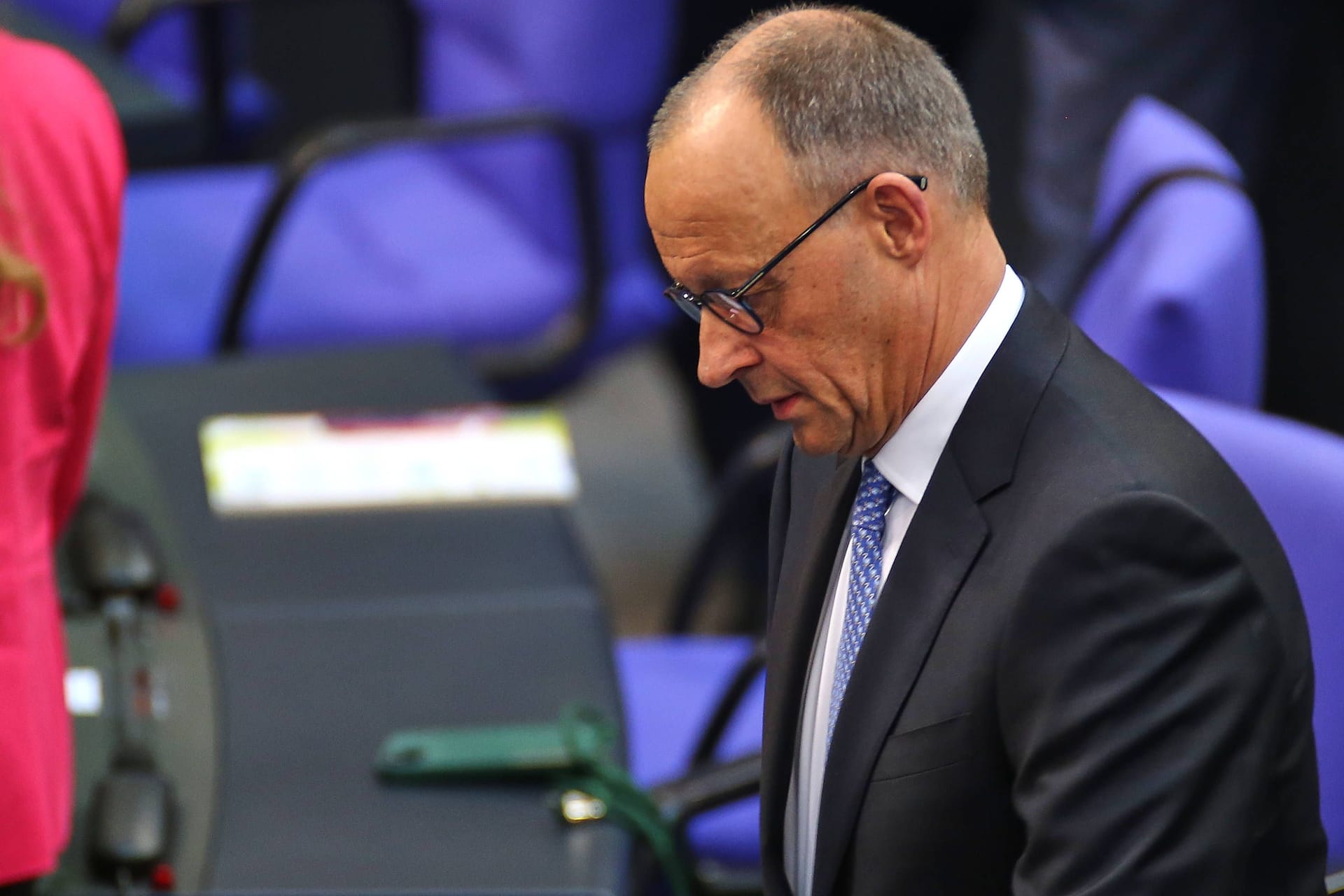 Friedrich Merz bei der Wahl des Bundeskanzlers im Bundestag.