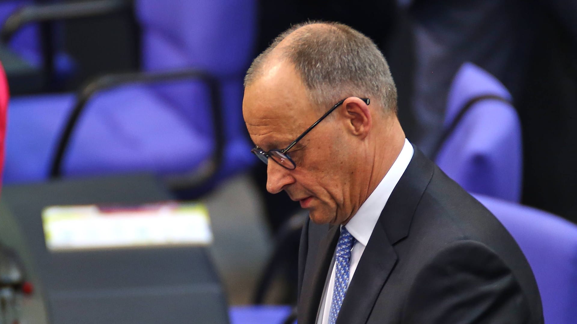 Friedrich Merz bei der Wahl des Bundeskanzlers im Bundestag.