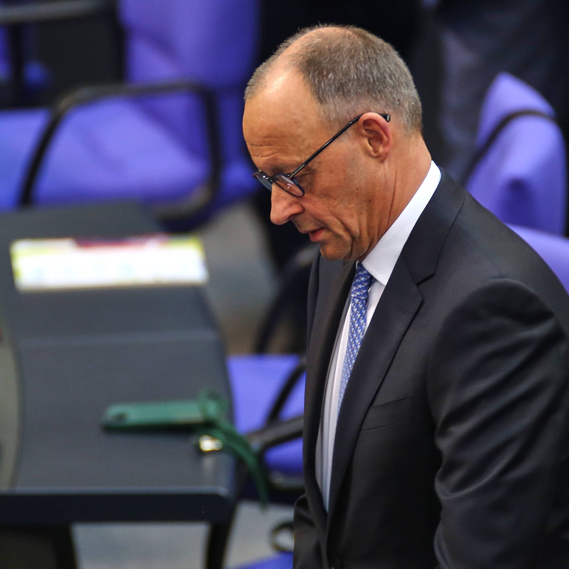 Friedrich Merz bei der Wahl des Bundeskanzlers im Bundestag.