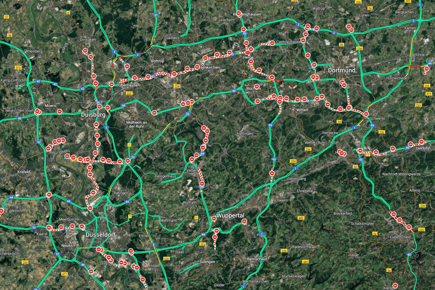 Vollsperrungen überall: Dass es in NRW teils voll auf den Autobahnen ist, weiß wohl jeder – aber so viele Vollsperrungen wären eher ungewöhnlich.