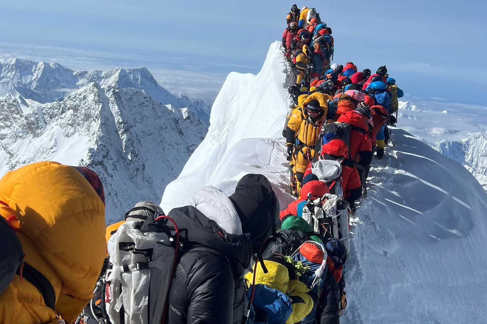 Bergsteiger und Bergführer auf dem Mount Everest