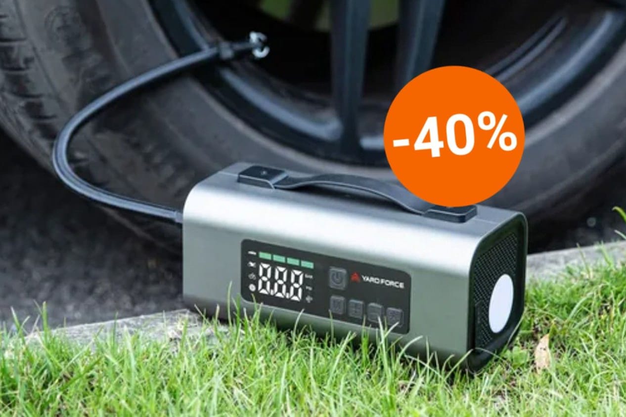 Kompressor, Starthilfe, Stromquelle und Notleuchte: Aldi reduziert ein praktisches Multifunktionsgerät für unterwegs.