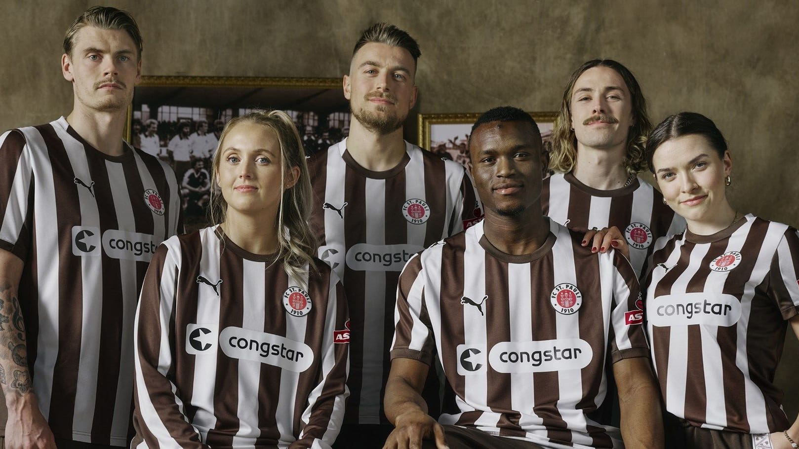 Klassisches Braun mit Streifen: Das neue Heimtrikot des FC St. Pauli für die Saison 2025/26.