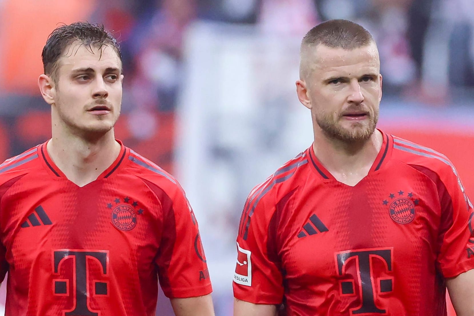 Eric Dier (r.) neben Josip Stanišić: Die Bayern verlieren einen Verteidiger.