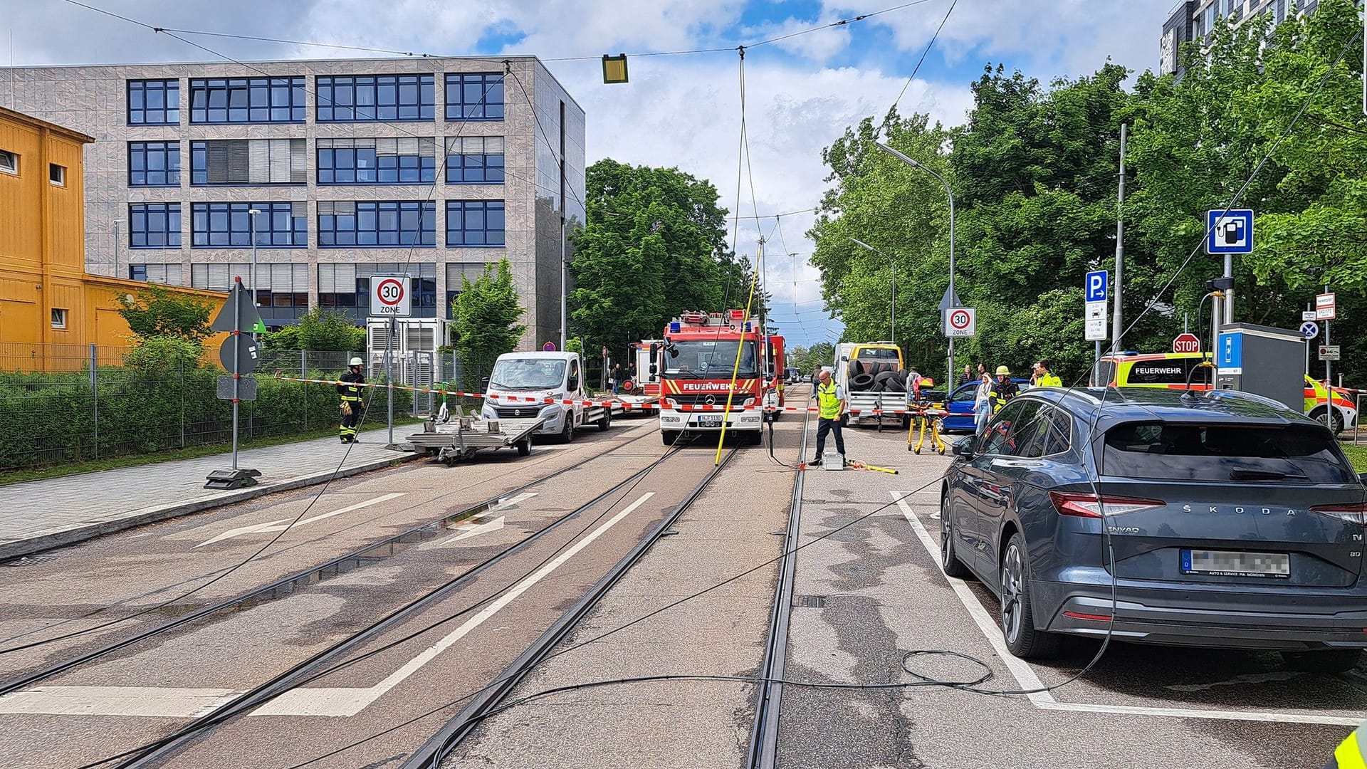 Die Feuerwehr am Einsatzort: