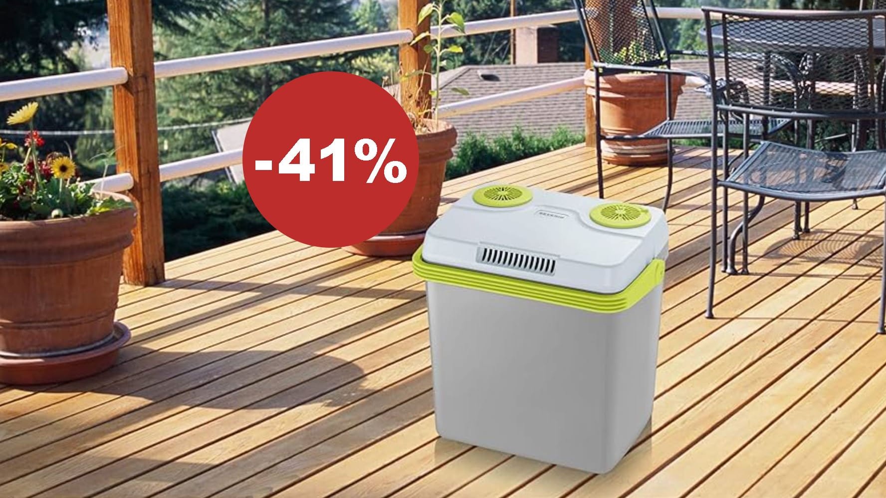 Perfekt für heiße Tage: Die Severin-Kühlbox kühlt bis zu 20 Grad unter Umgebungstemperatur.
