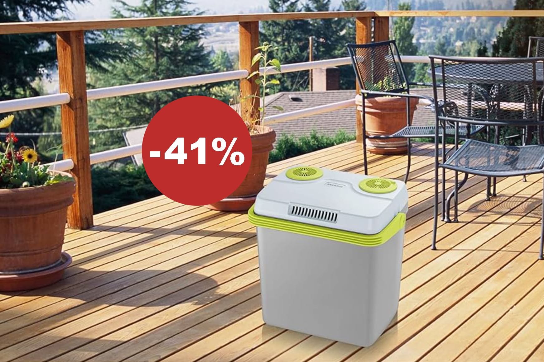 Perfekt für heiße Tage: Die Severin-Kühlbox kühlt bis zu 20 Grad unter Umgebungstemperatur.