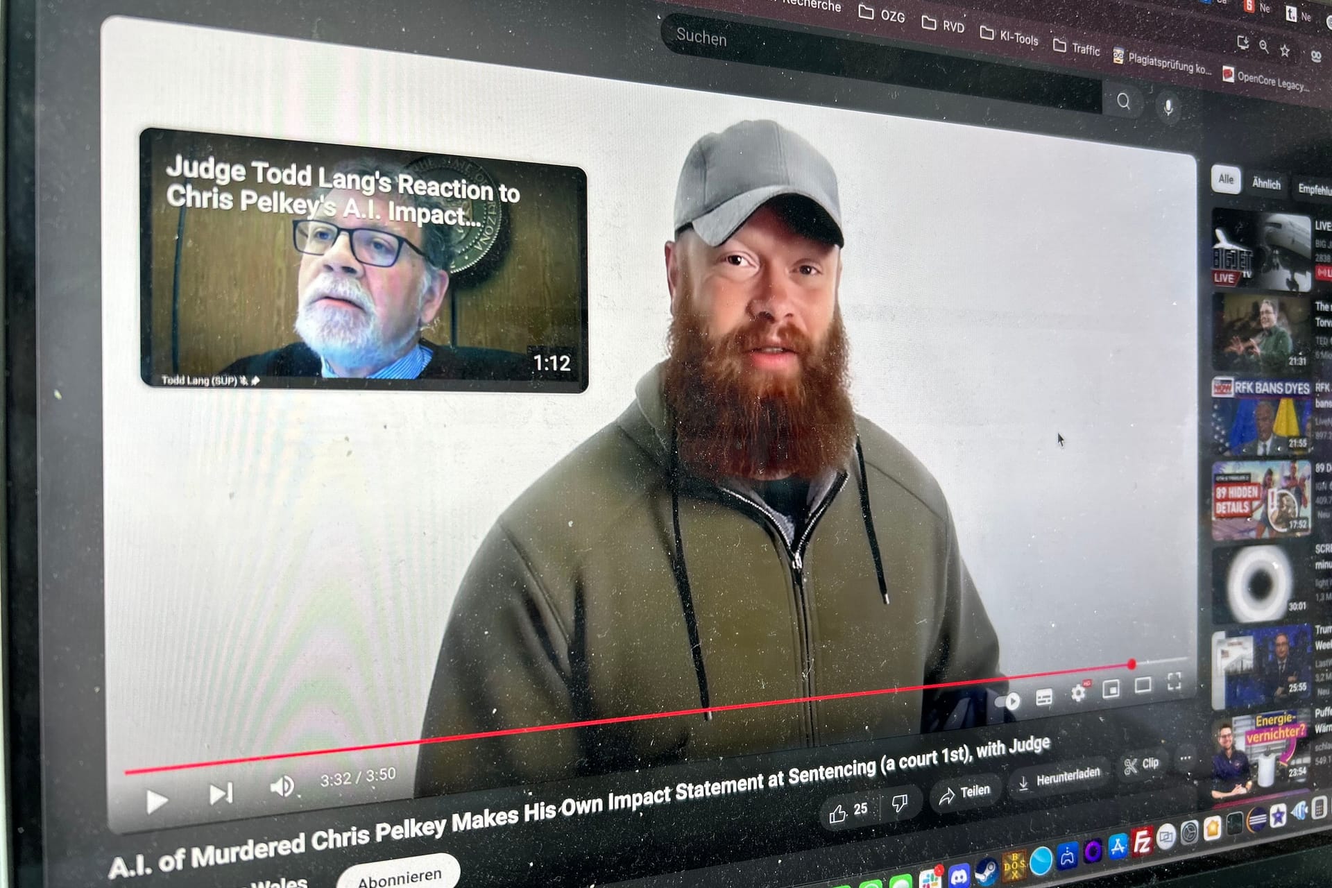Das KI-generierte Video von Chris Pelkey ist vier Minuten lang.