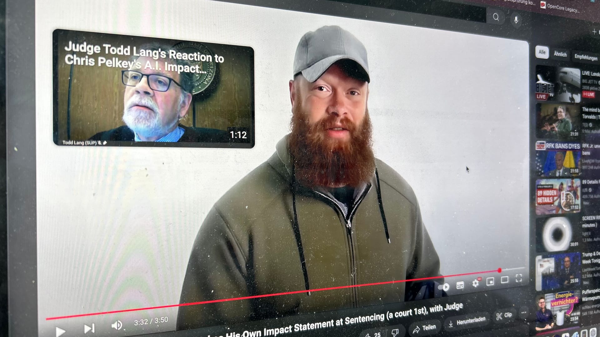 Das KI-generierte Video von Chris Pelkey ist vier Minuten lang.