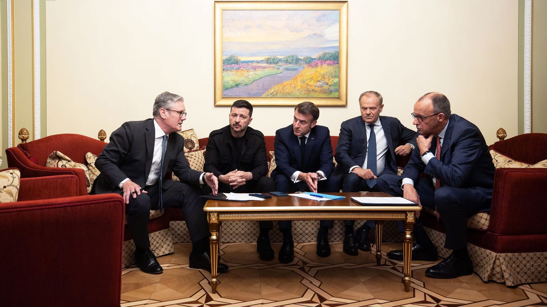 Merz, Macron, Starmer und Tusk in Kiew Merz, Macron, Starmer und Tusk in Kiew