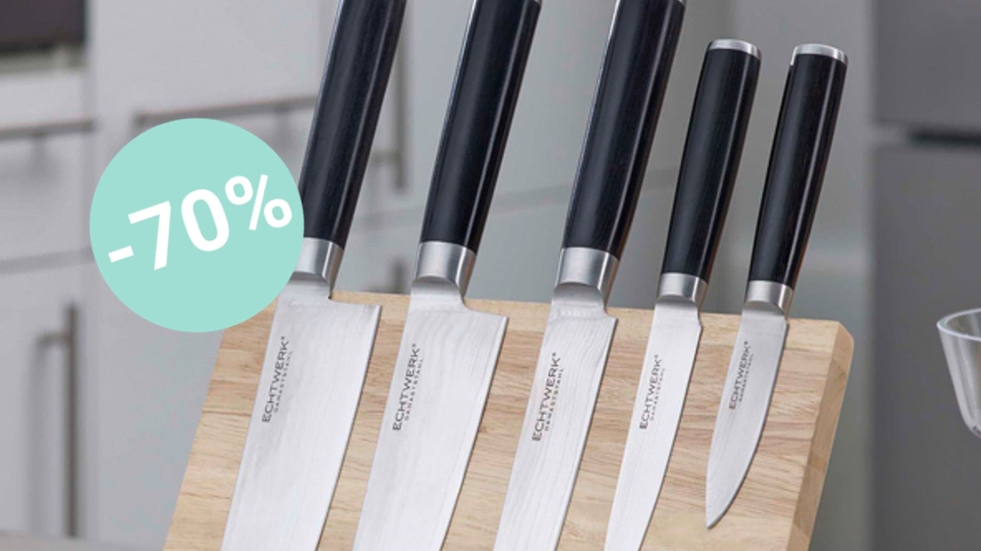 Wieder erhältlich: Hochwertige Damastmesser von Echtwerk – jetzt bei Aldi im praktischen Set inklusive stylischem Magnet-Messerblock.