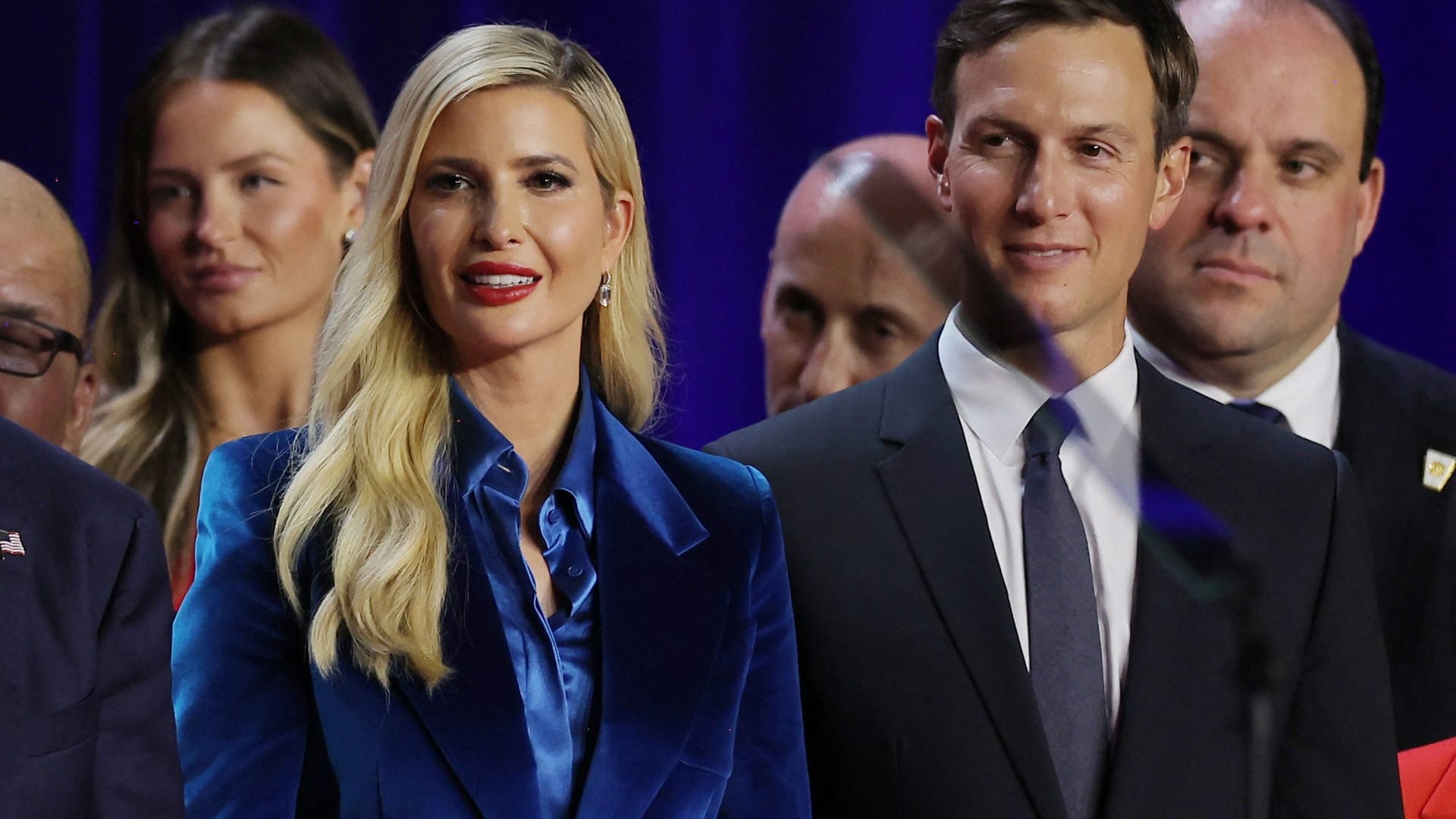 Jared Kushner mit seiner Ehefrau, Trumps Tochter Ivanka, in der Nacht der Wahl am 5. November 2024.