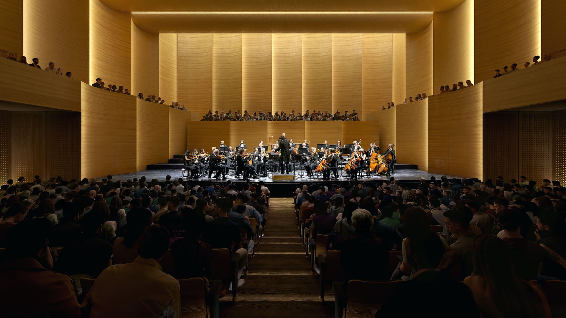 Visualisierung des Konzertsaals im geplanten Haus der Musik: Rund 1.200 Besucher sollen darin Platz finden.