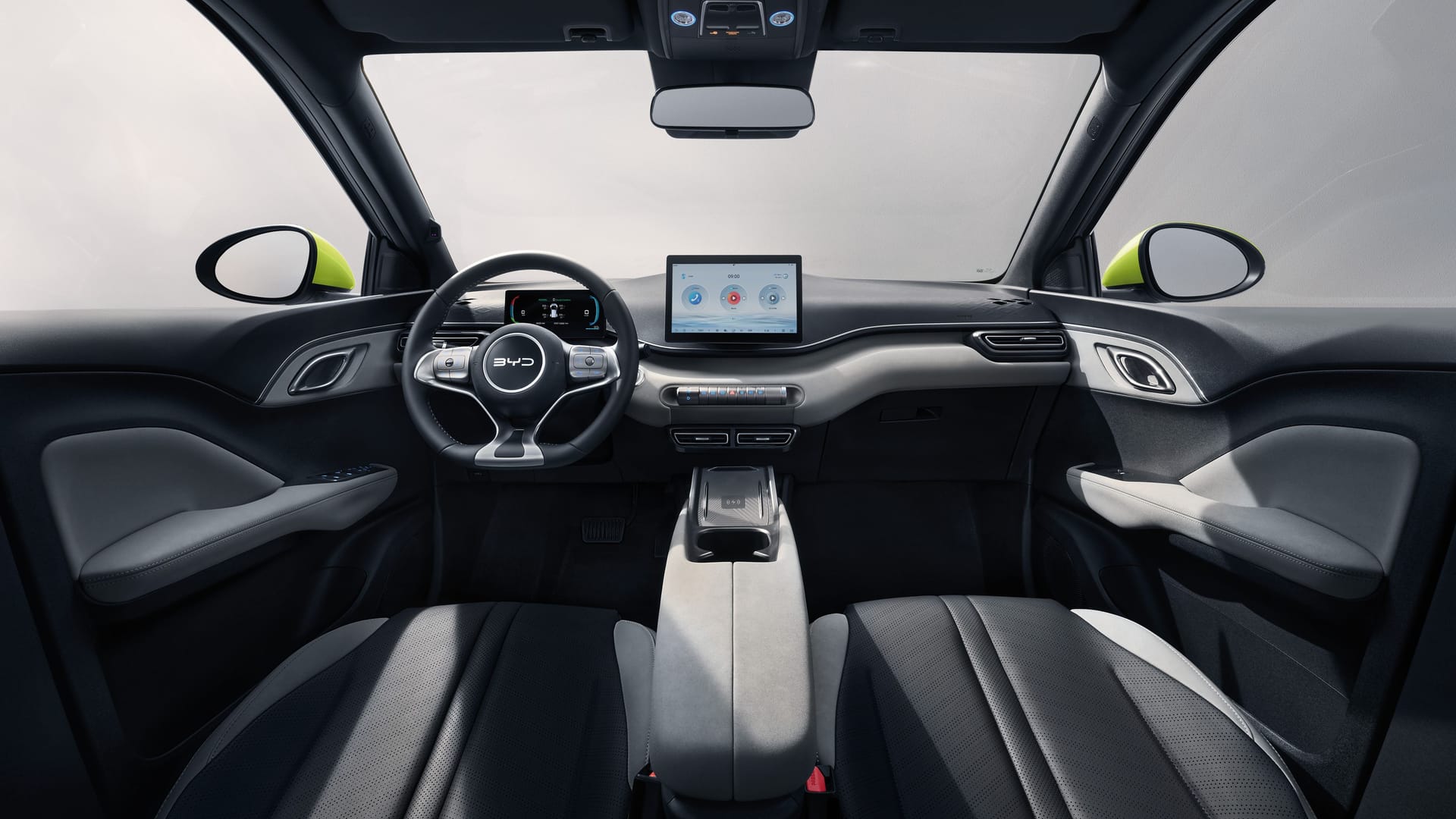 Schick und reduziert: Auf dem Foto sieht das Cockpit übersichtlich aus. Einige Knöpfe zur Bedienung klassischer Funktionen sind übrig geblieben.