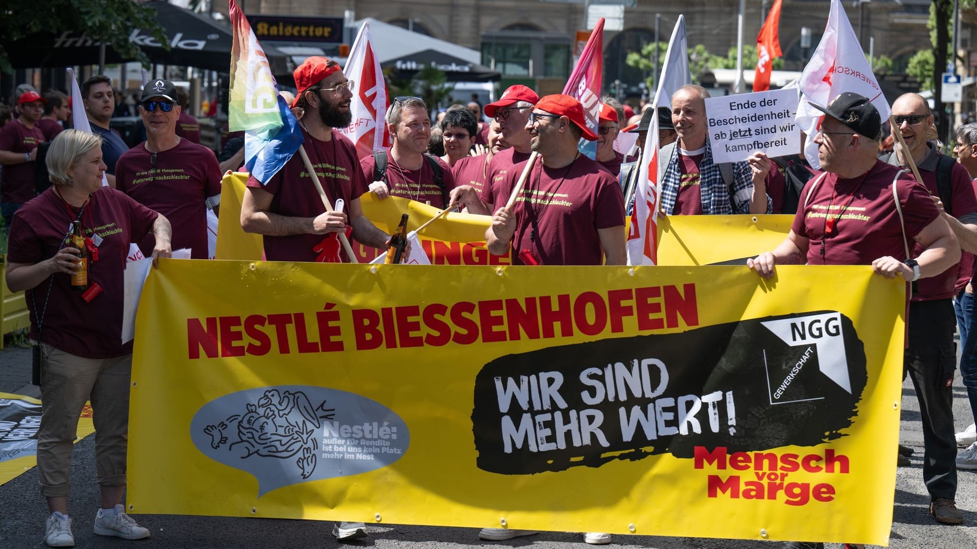Protestaktion von Nestlé-Mitarbeitern