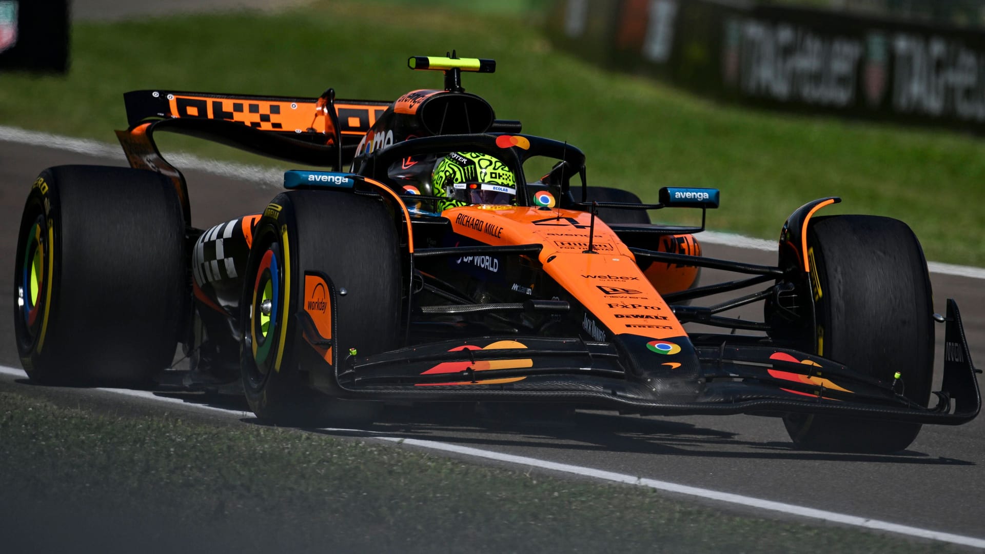 Lando Norris: Er holte sich Platz zwei von seinem McLaren-Teamkollegen Oscar Piastri. Lando Norris: Er holte sich Platz zwei von seinem McLaren-Teamkollegen Oscar Piastri.