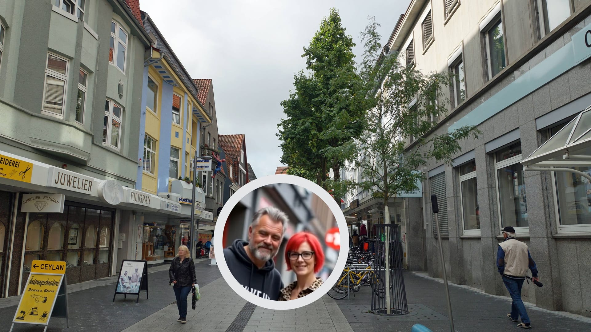 Blick in die Fußgängerzone von Delmenhorst (Archivbild): Die Künstliche Intelligenz hat genaue Vorstellungen von Delmenhorstern.