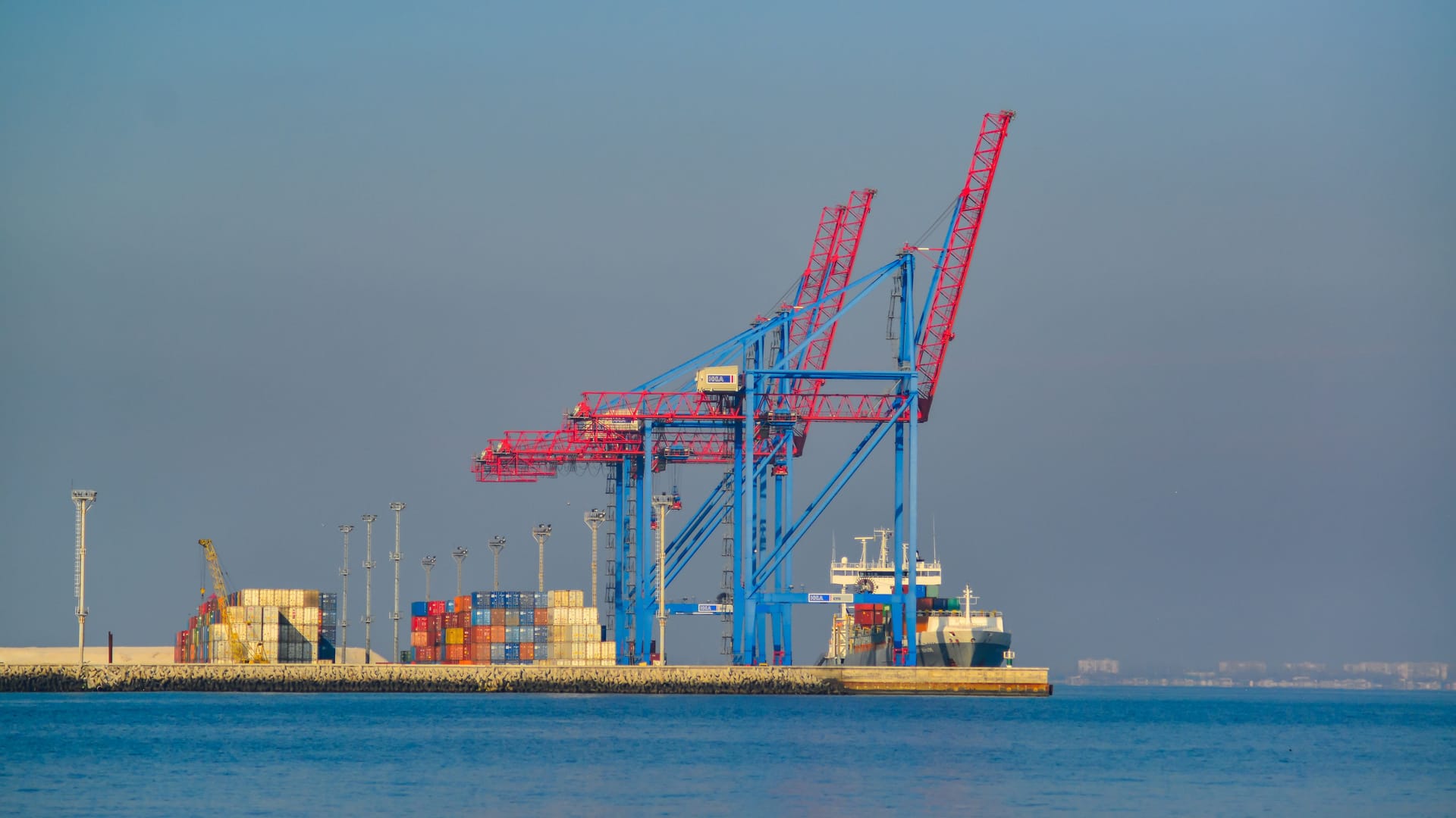 Port Cranes in Odessa Commercial Port, Ukraine Port Cranes in Odessa Commercial Port, Ukraine