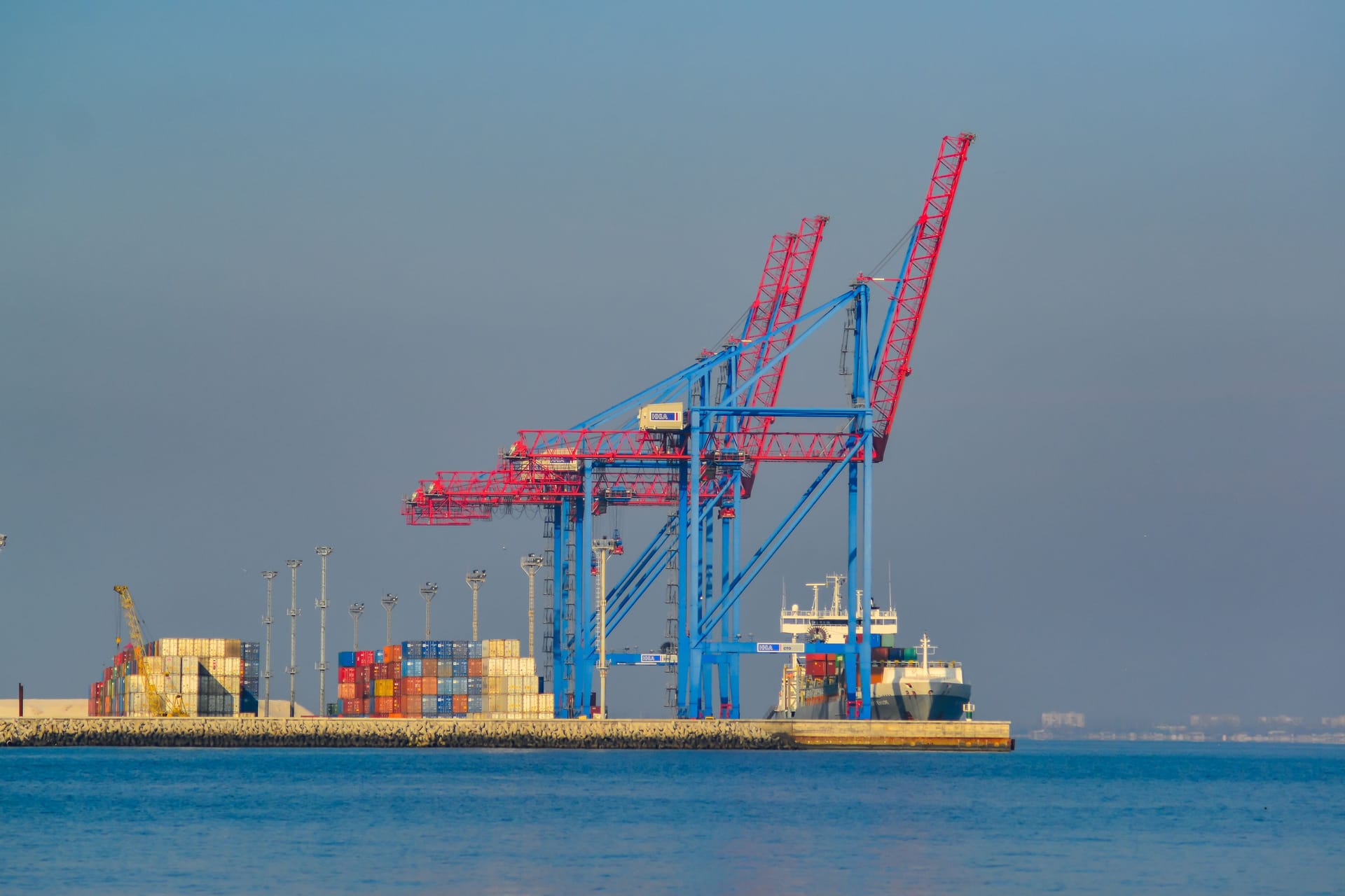 Port Cranes in Odessa Commercial Port, Ukraine