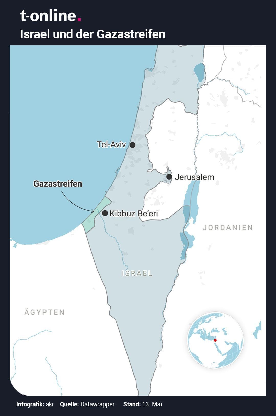 Der Kibbuz Be'eri liegt rund vier Kilometer vom Gazastreifen entfernt.