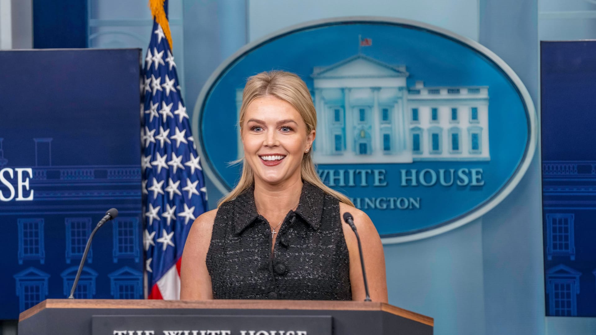 Trumps Pressesprecherin Karoline Leavitt freute sich über den Gerichtsentscheid.
