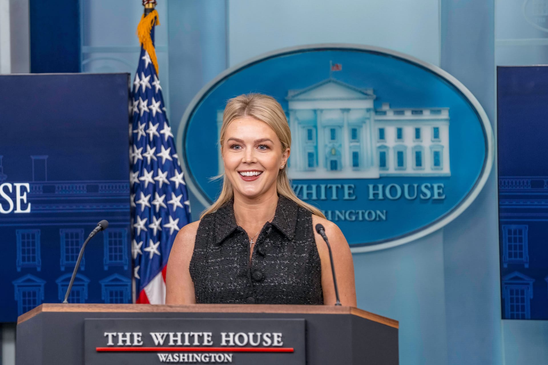 Trumps Pressesprecherin Karoline Leavitt freute sich über den Gerichtsentscheid.