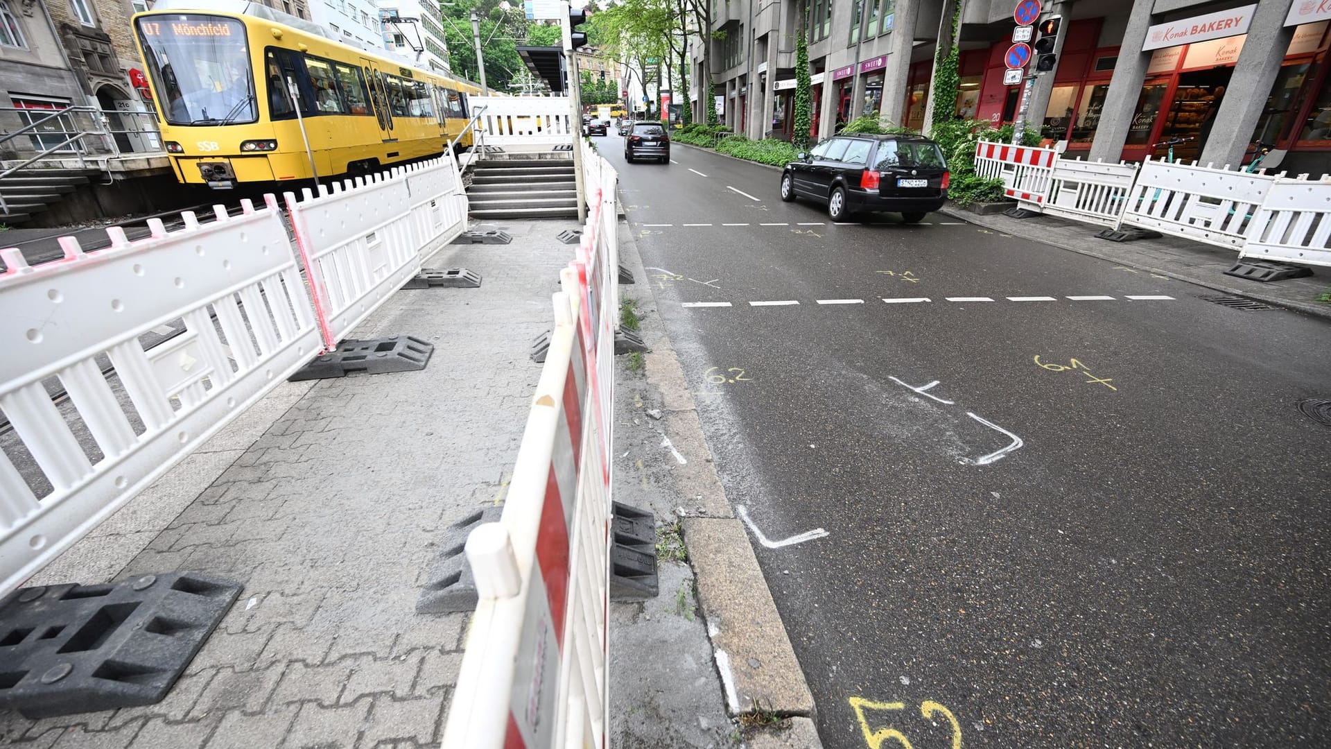 Unfallstelle in Stuttgart Unfallstelle in Stuttgart