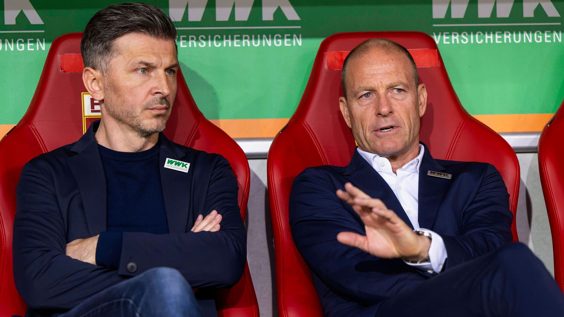 Am Ende glücklos in Augsburg: Sportdirektor Jurendić, Trainer Thorup.