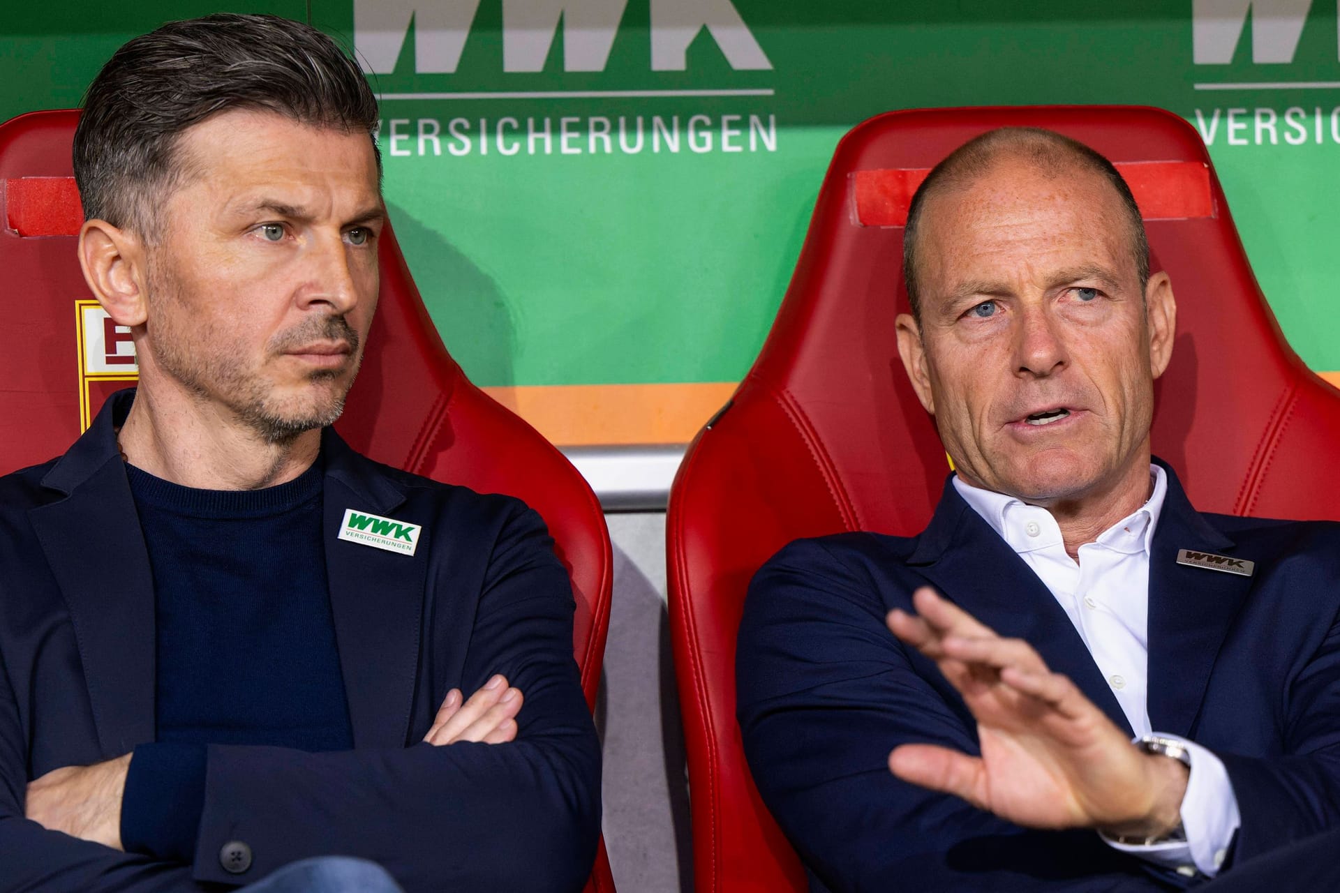 Am Ende glücklos in Augsburg: Sportdirektor Jurendić, Trainer Thorup.
