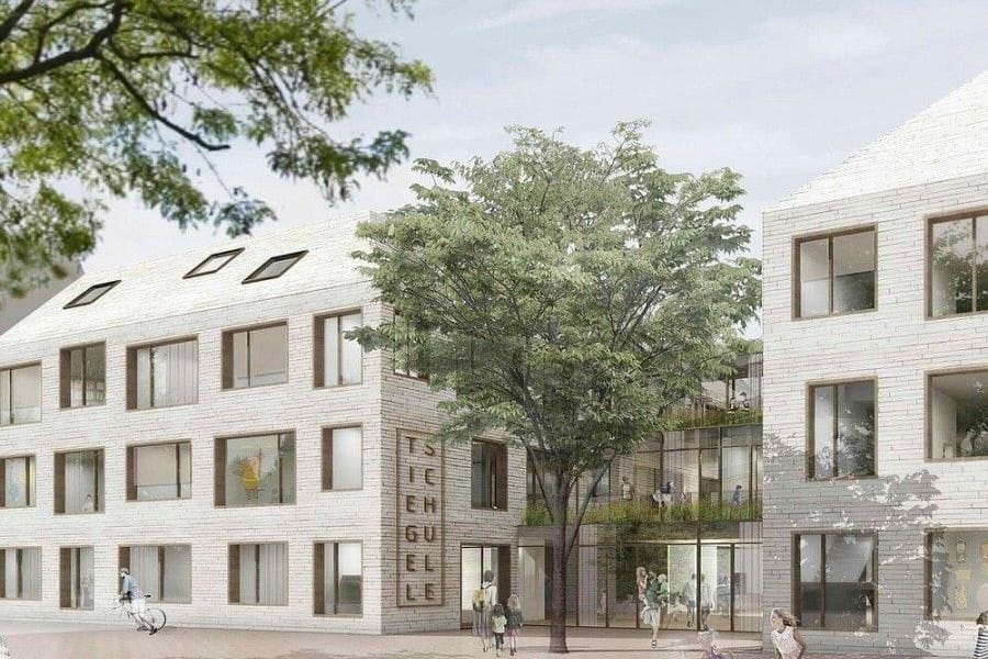 Animation der neuen Tiegelschule: Die inklusive Ganztagseinrichtung soll 2026 öffnen.