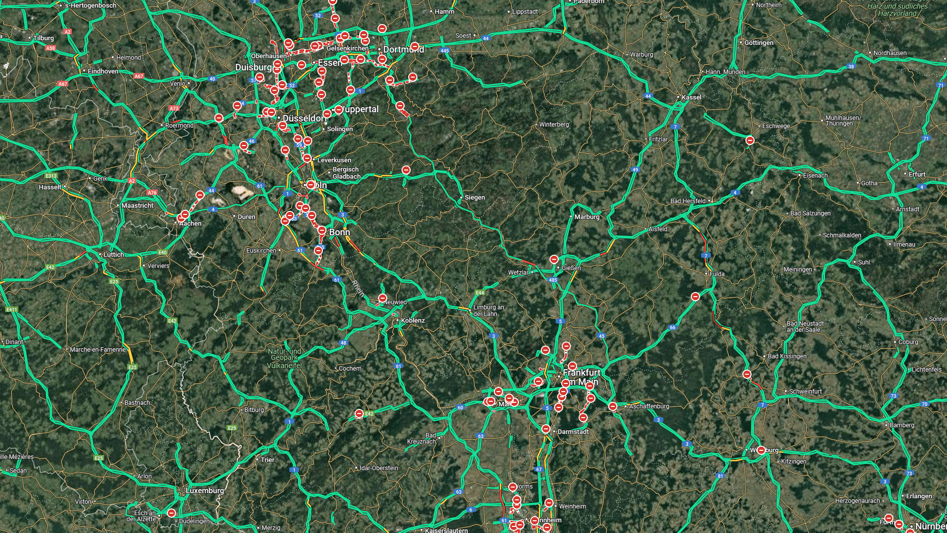 Roter Schilderteppich: Um 12:20 Uhr sah Google Maps am Vatertag so aus.